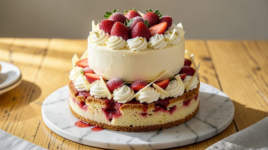 Award-Winning Strawberry Cake Recipe: Velvety Layers with Glossy Frosting