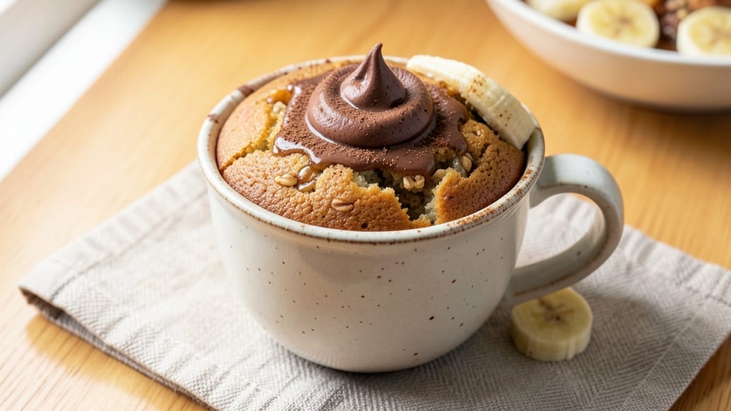 Banana Oat Microwave Mug Cake Recipe: Fudgy Banana Swirl in 5 Minutes