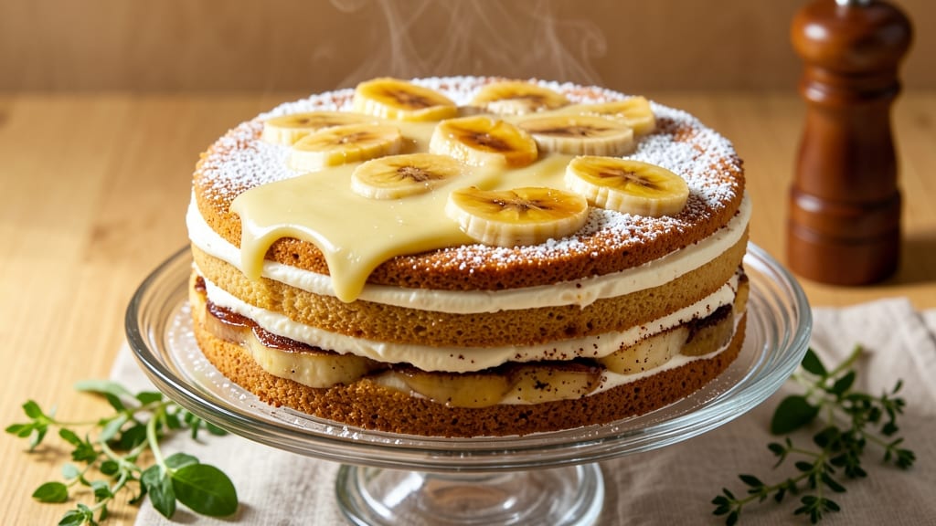 Banana Cream Pudding Cake Recipe: Triple-Layered Magic With Vanilla Swirls