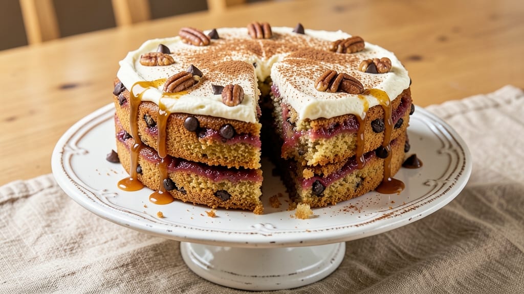 Apple Chocolate Chip Cake Recipe: Spiced Rum Swirl With Gooey Chocolate Bites