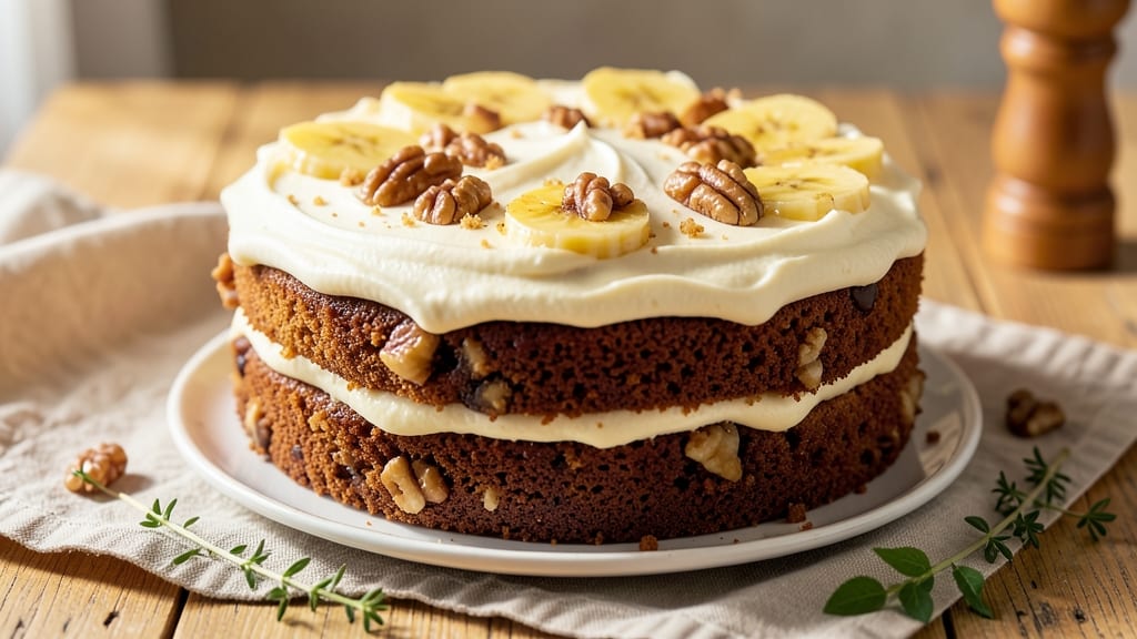 Banana Nut Cake Recipe With Cream Cheese Frosting: Moist Layers and Creamy Frosting Harmony