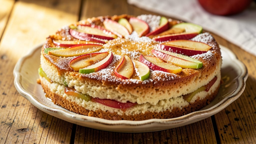 Apple Cake Recipe With Eating Apples: Crunchy Apple Topping Over Ultra-Moist Layers
