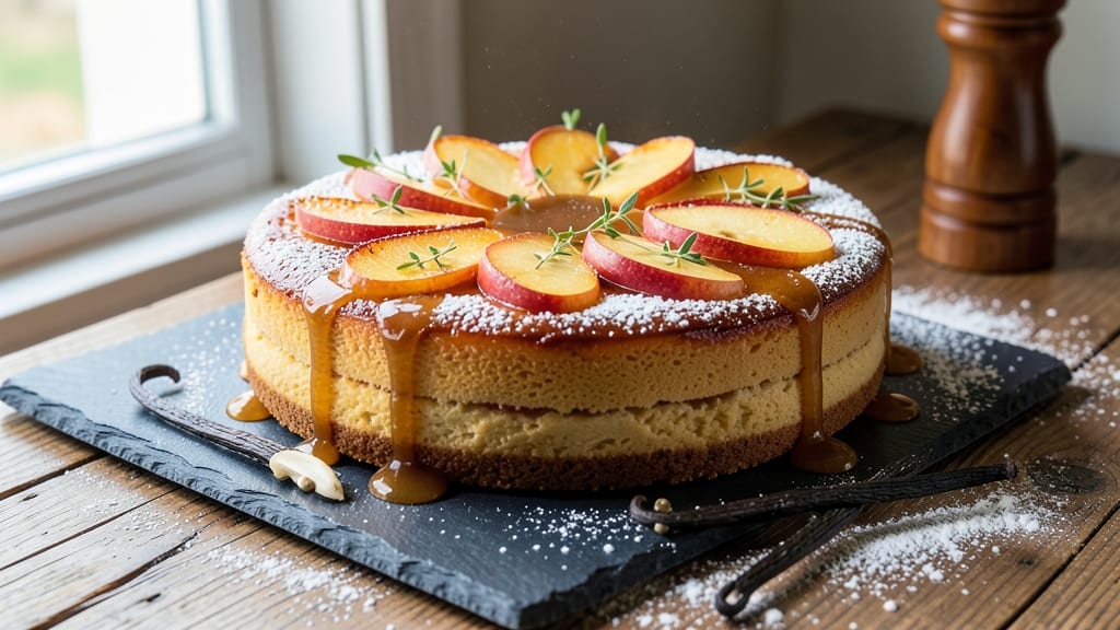 Apple Flan Cake Recipe: Caramelized Apple Layers with Vanilla Bean Swirl
