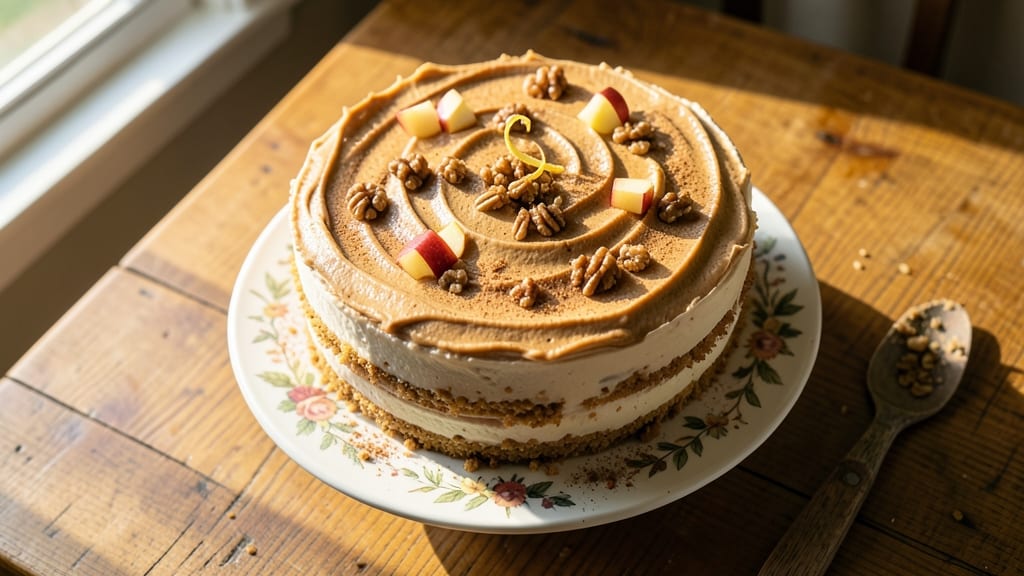Apple Cinnamon White Cake Recipe: Vanilla Buttercream Swirls and Spiced Streusel Topping