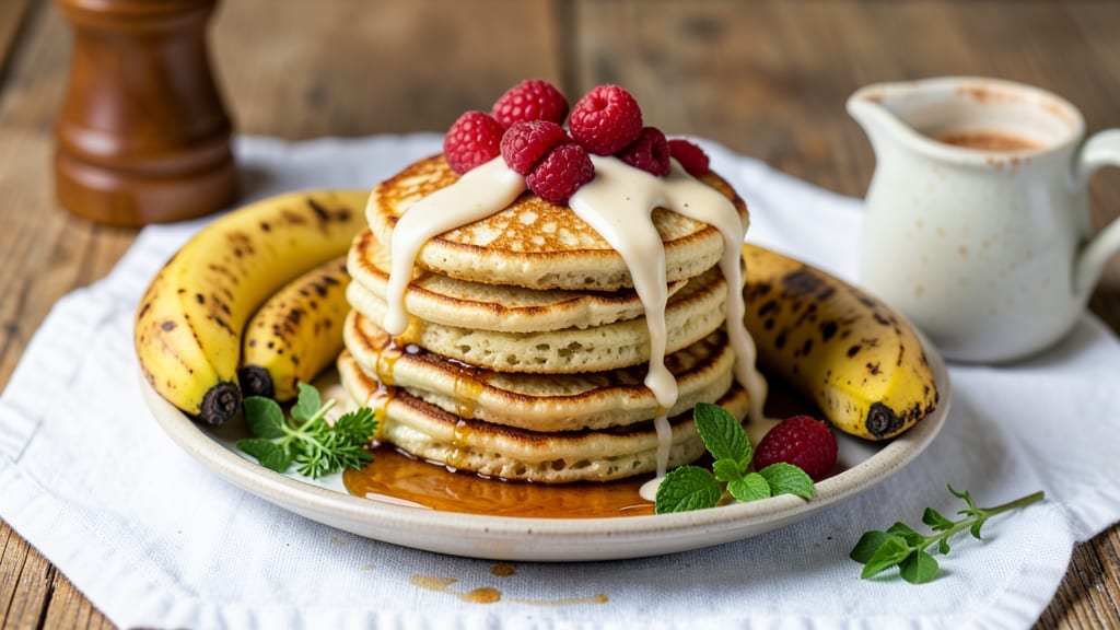 Banana Almond Milk Pancakes Recipe: Fluffy Stacks With Caramelized Banana Magic