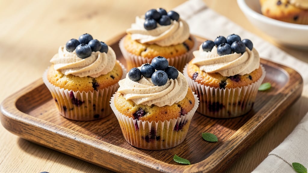 Banana Blueberry Cupcake Recipe: Swirled Fruit Layers With Buttery Streusel Crown