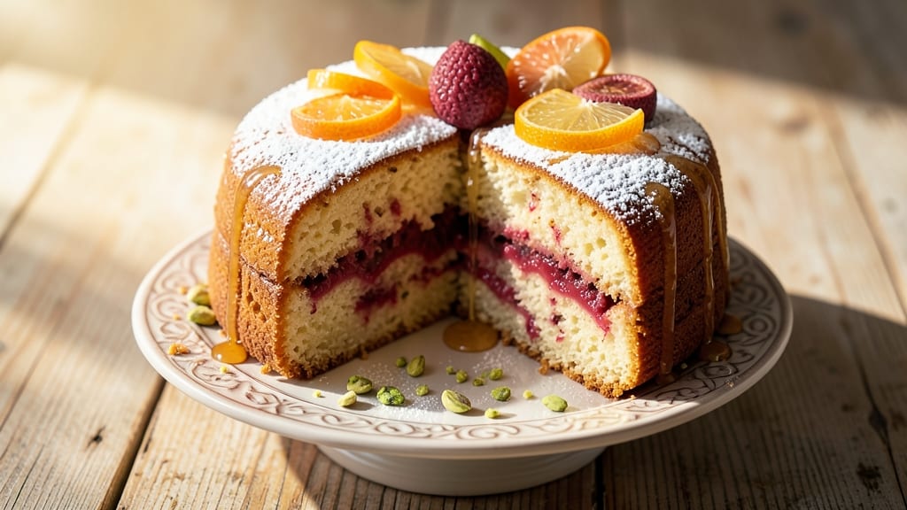 Baked Chinese New Year Cake Recipe: Fragrant Lotus Flower Layers With Almond Joy Crunch
