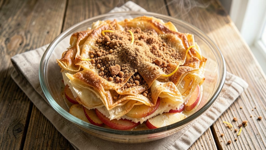 Apple Phyllo Crinkle Cake Recipe: Golden Layers With Buttery Streusel Crunch