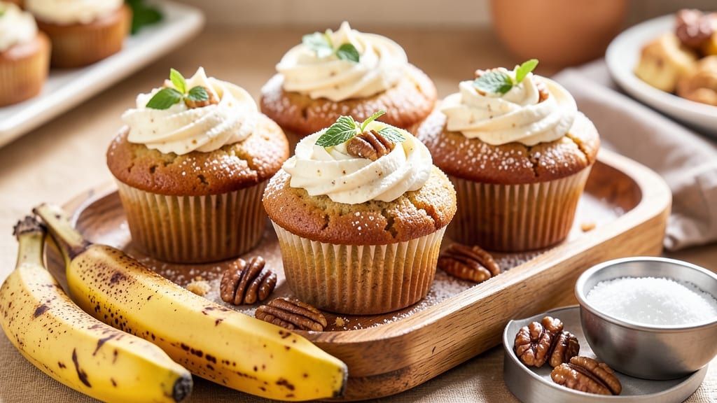 Banana Cupcake Recipe From Scratch: Swirled Vanilla Frosting and Moist Crumb Magic