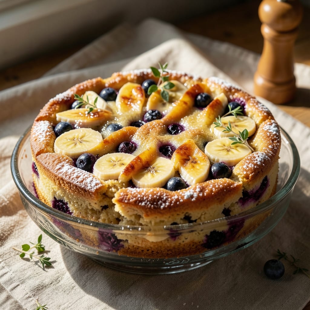Banana Blueberry Coffee Cake Recipe: Streusel Crown Over Moist Swirls