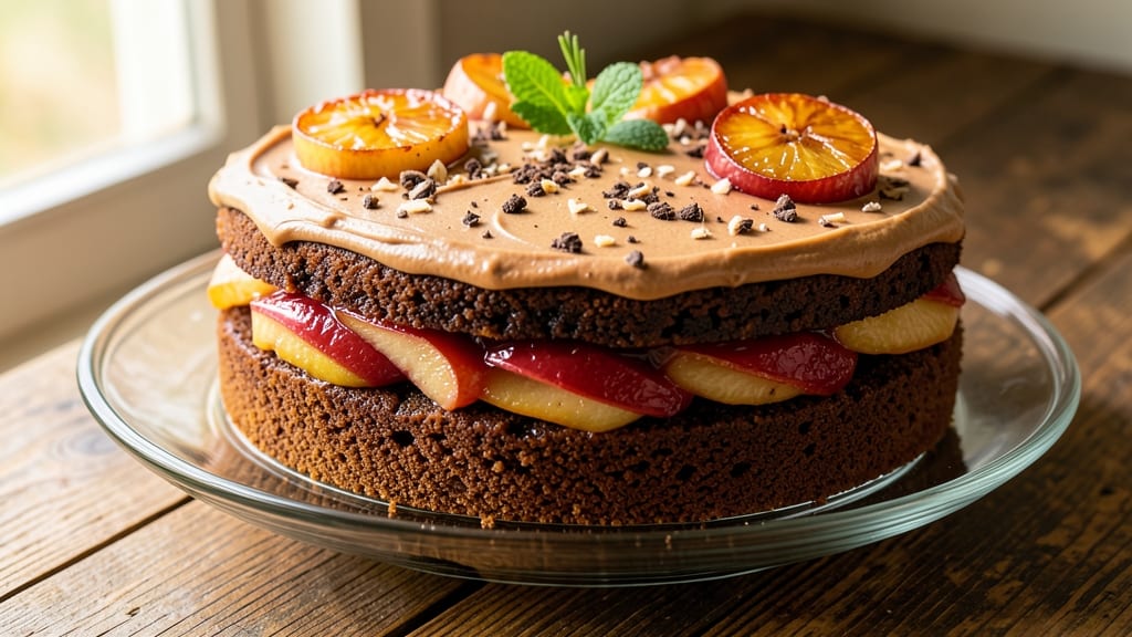 Apple German Chocolate Cake Recipe: Caramelized Apples and Pecan Streusel Harmony