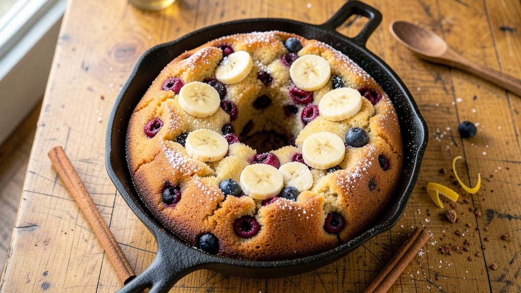 Banana Blueberry Bundt Cake Recipe: Towering Elegance With Fruit-Packed Swirls