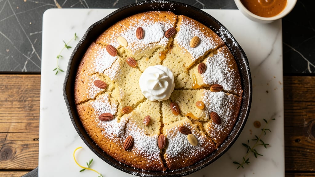 Almond Skillet Cake Recipe: Nutty Crunch Meets Silky Vanilla Swirls