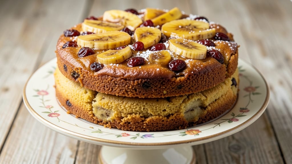 Banana and Sultana Cake Recipe: Warm Spice Streusel Crown Over Moist Fruit Layers