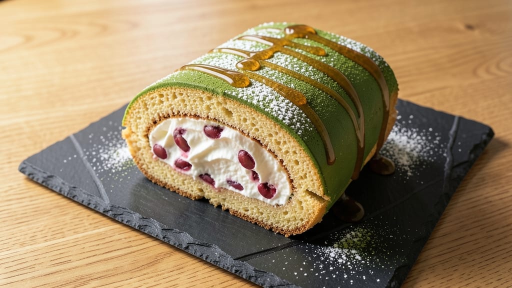 Asian Swiss Roll Cake Recipe: Matcha Green Tea and Red Bean Magic