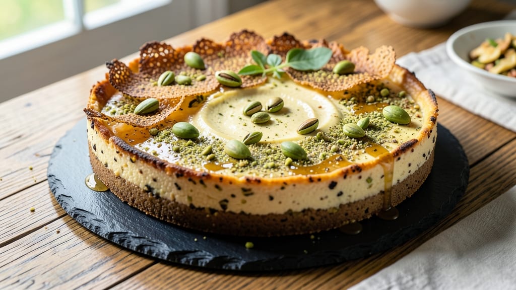 Baked Pistachio Cheesecake Recipe: Nutty Crunch Crackles Over Ultra-Smooth Filling
