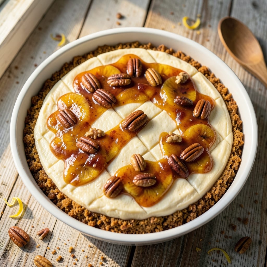 Banana Nut Cheesecake Recipe: Crunchy Walnut Crown Over Silky Vanilla Swirls