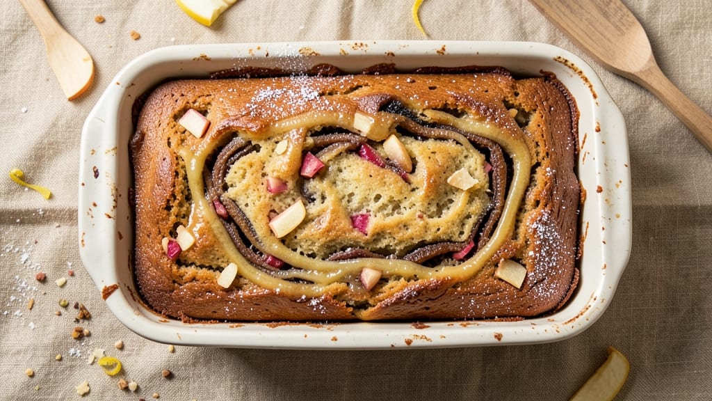 Banana and Apple Loaf Cake Recipe: Spiced Rum Swirls and Streusel Crunch