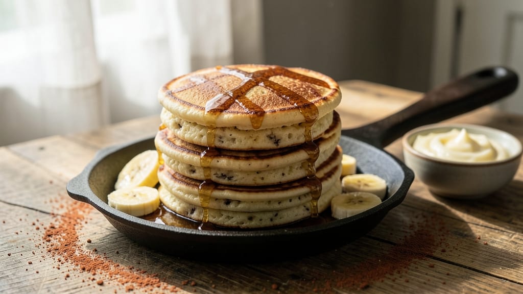 Banana-Based Pancake Recipe: Fluffy Stacks With Caramelized Banana Streaks