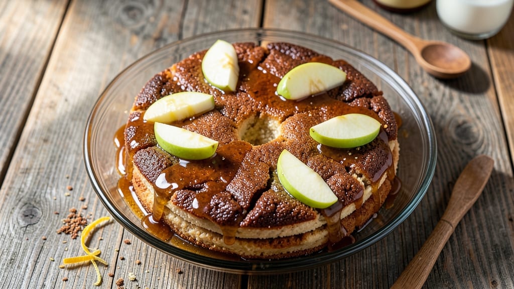 Apple Sticky Pudding Cake Recipe: Warm Spiced Apple Filling in Buttery Streusel Cradle
