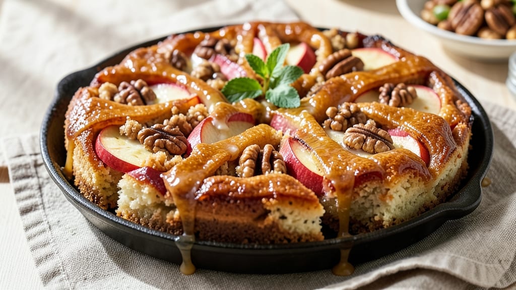 Apple Walnut Upside Down Cake Recipe: Caramelized Apples and Toasted Nuts in One Pan